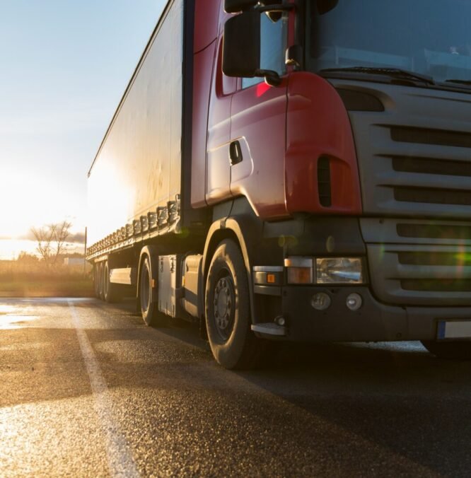 close up of truck on parking